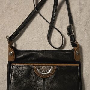 Black and Brown Leather Crossbody Bag